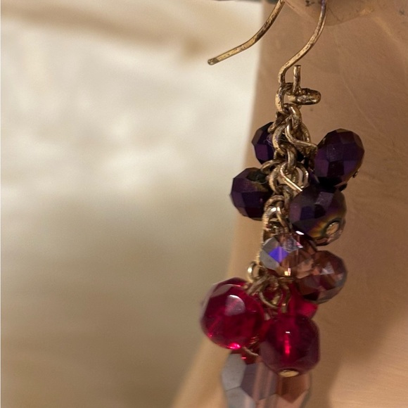 50% Off - Pretty dangle Earrings with various Purple shades of AB Crystal beads - Picture 5 of 14